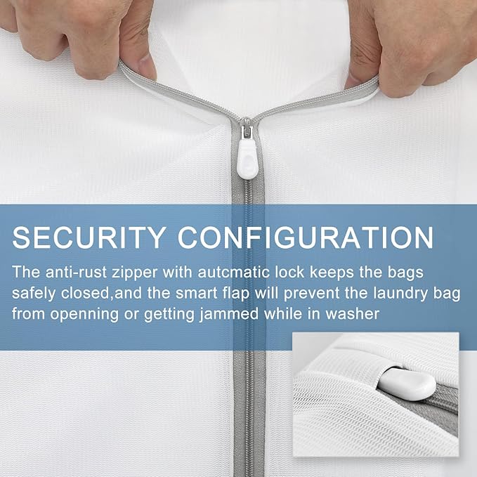 Muchfun 4Pcs Durable Fine Mesh Laundry Bags for Delicates 24 x 24 Inches (4, XX-Large)