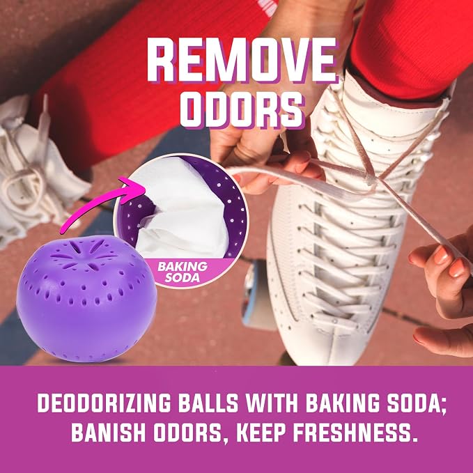 9 Pack Baking Soda Deodorizers, Lavender Scent Shoe Deodorizer Balls, Air - Image 2