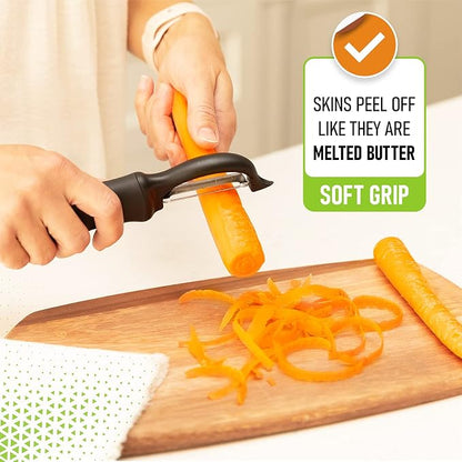 Spring Chef Premium Swivel Vegetable Peeler, Soft Grip Handle and Ultra Sharp - Image 6