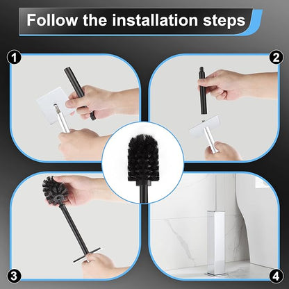 BVL Toilet Brush and Holder Set Chrome Stainless Steel 304 Square Freestanding - Image 5