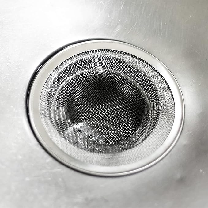Juvale 4-Pack Stainless Steel Kitchen Sink Drain Strainer - Mesh Screen Sink Strainer and Hair Catcher for Bathroom (4.3", 2.8" and 2.1")