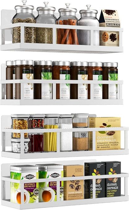 Spice Rack Wall Mounted, 4 Pack Pantry Door Organizer & Hanging Storage Baskets by Umomi