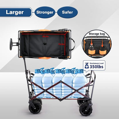 EchoSmile Heavy Duty 350 Lbs Capacity Collapsible Wagon, Outdoor Folding - Image 6