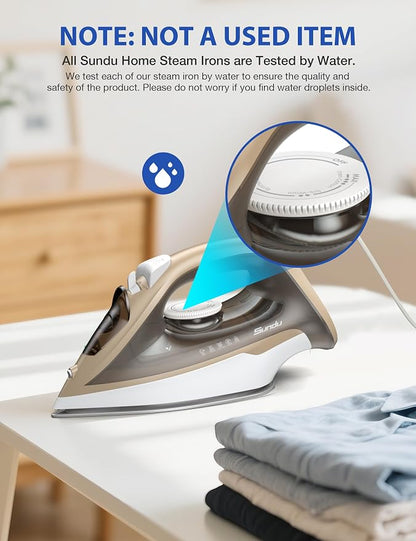 Large Irons Steamer for Clothes, 1500W Iron Non-Stick Ceramic Soleplate - Image 6