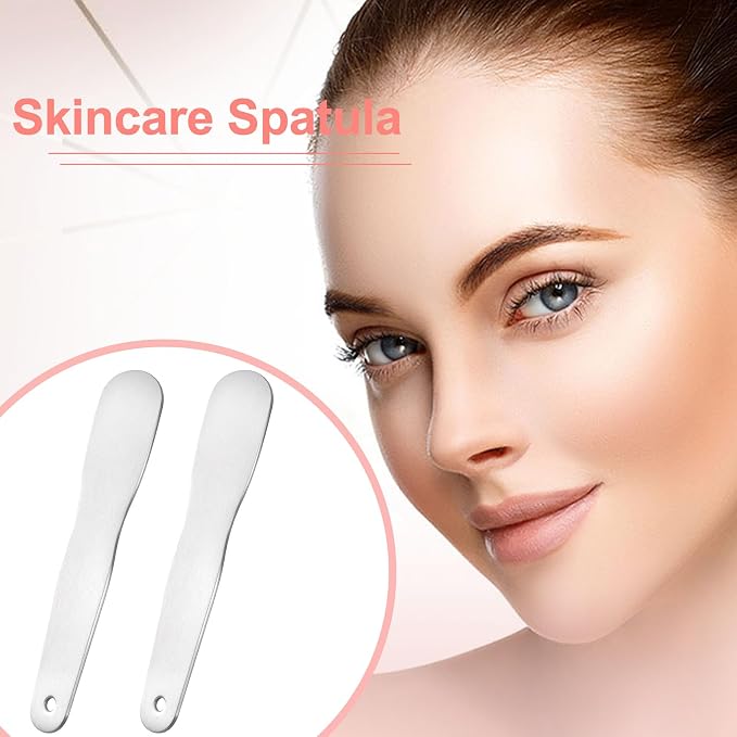 Pndeyo 3pcs Mini Stainless Steel Makeup Spatula, 3.35x0.69in Reusable Cosmetic - Image 4