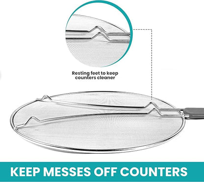 13" Grease Splatter Screen for Cooking | Stainless Steel Oil Splatter Guard and - Image 5