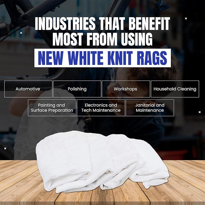 Premium White Knit T-Shirt Cleaning Rags – White Cotton Rag - Image 6
