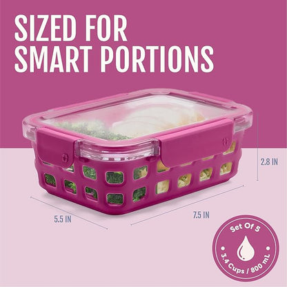Ello Duraglass 3.4 Cup Meal Prep Sets 10Pc, 5 Pack Set- Glass Food Storage - Image 4