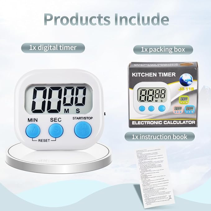 6 Pack Digital Kitchen Timer Magnetic Digital Timer - Image 3