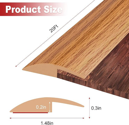 20Ft Carpet Floor Transition Strip, Self Adhesive Floor Edging Trim Strip - Image 2