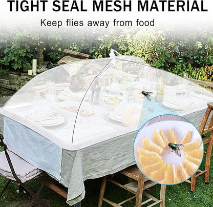 JULBEAR 2 Pcs 40x24inches Extra Large Mesh Food Cover Tent Umbrella Food Screen - Image 6