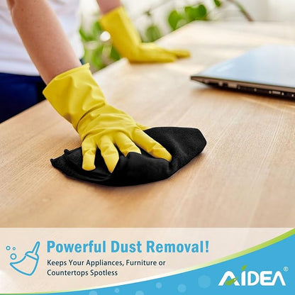 AIDEA Microfiber Cleaning Cloth Black 24PK, Microfiber Towels - Image 3