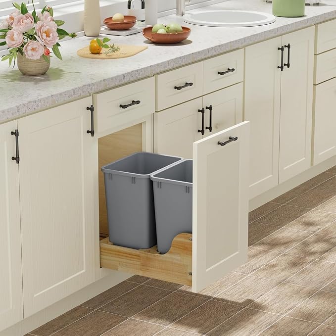 ROOMTEC 35QT Kitchen Trash Can, Lightweight and Sturdy Slim Trash Can, - Image 9