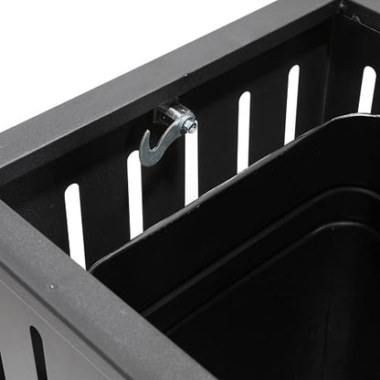 BEAMNOVA Trash Can Outdoor Top Tray Matte Black Stainless Steel Commercial - Image 8