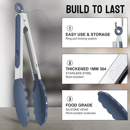 HOTEC Premium Stainless Steel Locking Kitchen Tongs - Image 4