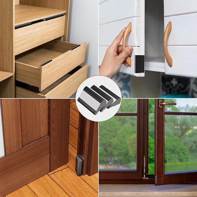 Wedge-Shape Window Weather Stripping Door Frame Seal Strip 2Pcs×196" Black - Image 7