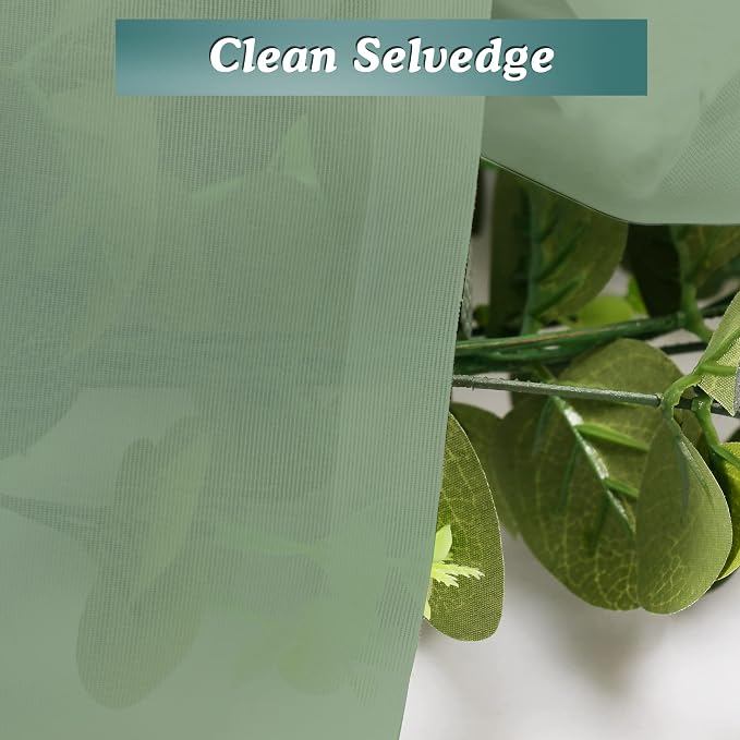 Chyhomenyc Sage Green Sheer Scarf Valances - Image 3