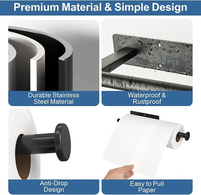 CUXIXA Paper Towel Holder Under Cabinet, Upgraded Self Adhesive Paper Towel - Image 4
