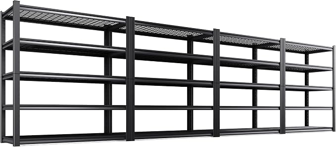 Set of 4 Garage Shelving-3000 lbs 5 Tier Storage Shelves, Adjustable Heavy Duty by Unknown