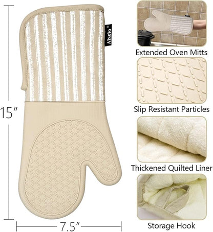 Alselo Silicone Oven Mitts Heat Resistant 932℉ - Image 2