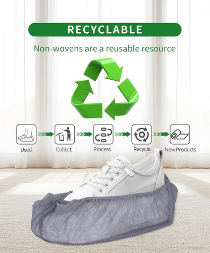 100Pcs Non-Woven Shoe Covers Disposable Non Slip - Image 7