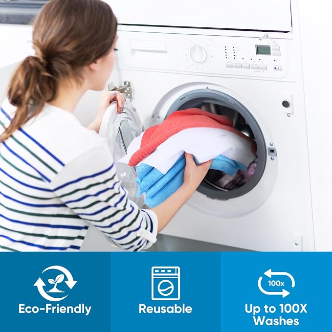 Microfiber Cleaning Cloth, 300 Sheets Shop Towels Commercial Grade Washcloths - Image 6