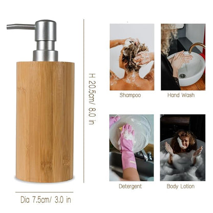 Natural Bamboo Liquid Soap Dispenser, 10 oz - Image 6