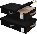 StorageWorks 2-Pack Large Under Bed Storage Bins with Lids, Underbed Storage Containers with Handles and Label Holder, Closet Organizer for Clothes, Blankets, Sweater