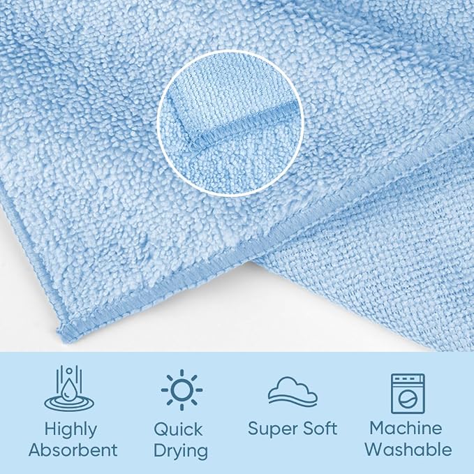 HOMEXCEL Microfiber Washcloths 50 Pack, Highly Absorbent and Soft Face Towel - Image 2