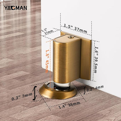 2 Pack Magnetic Door Stoppers Retractable Bottom of Door Holder No Drilling - Image 2