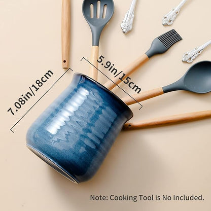 HASENSE Extra Large Ceramic Utensil Holder Crock - Image 4