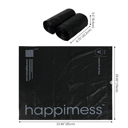happimess HPM3000V-BLACK 30 Gallon Drawstring Unscented Trash Can Liner - Image 2