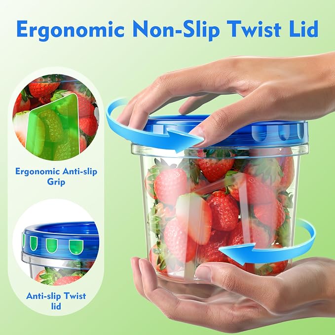 BiuLeon 12 Pack-24oz Freezer Storage Containers, Plastic Food Storage Containers - Image 3