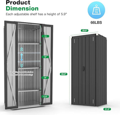 AECOJOY Outdoor Storage Cabinet, Outdoor Cabinets Waterproof - Image 5