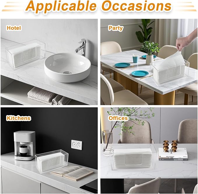 2Pack Acrylic Paper Towel Dispenser, Napkin Holder - Image 5
