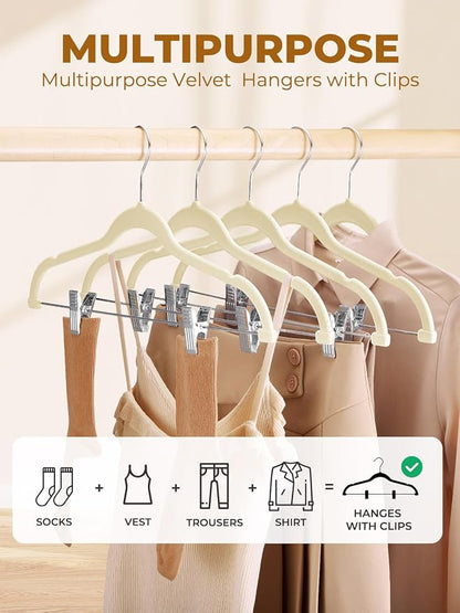 HOUSE DAY Velvet Skirt Hangers 24 Pack, Space Saving Slim Shorts Hanger - Image 2