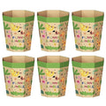 6-Pack Cardboard Trash Can – Foldable, Recyclable, Plastic-Free & Reusable Small Waste Paper Basket for Kids - Garbage Bin Perfect for Bedrooms, Playrooms, Children's Room & Outdoor (2.1 Gallon)