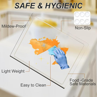JJL Acrylic Cutting Board with Counter Lip, 16 x 12.5 Inches, Food-Grade & - Image 2