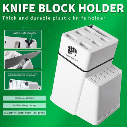 FULLHI 14pcs Block Knife Set, Chef's Knife Steak Knives Set - Image 5