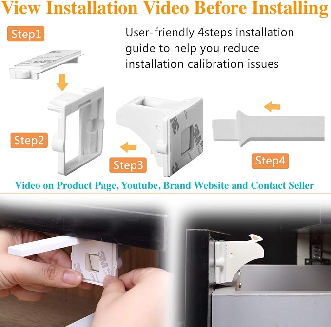 Vmaisi Adhesive Magnetic Locks for Cabinets & Drawers - Image 4