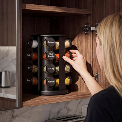 Yungyan Black Rotating Spice Rack Seasoning Organizer - Image 4