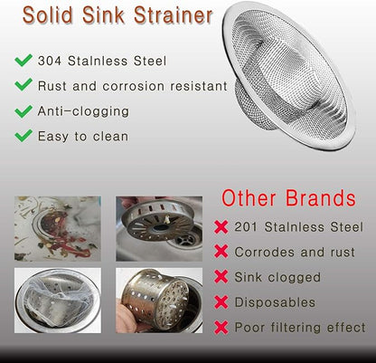 2pcs Heavy Duty Stainless Steel Slop Basket Filter Trap, 3.54" Top / 1.65" Mesh - Image 3