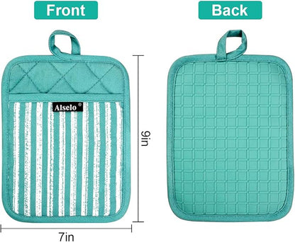Alselo Silicone Pot Holders Set of 3 Heat Resistant & Non Slip Potholders - Image 2