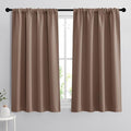 RYB HOME Curtains for Bedroom 63 inches Long, Blackout Thermal Insulating Window Treatment Drapes for Living Room Bathroom Basement Laundry Classroom, W 34 x L 63, Mocha, 2 Panels