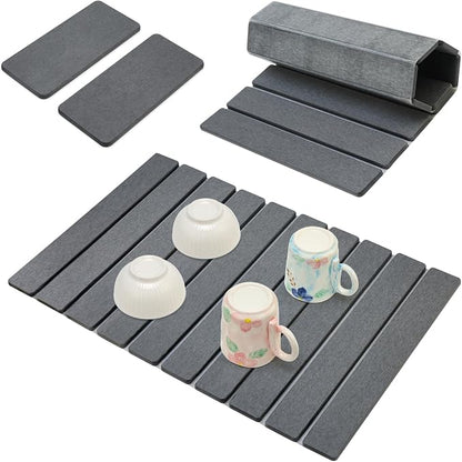 3 Pcs Large Stone Drying Mats for Kitchen Counter Diatomaceous Earth Dish Fast by Deceram