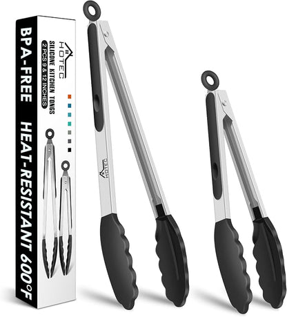 HOTEC Premium Stainless Steel Locking Kitchen Tongs by Hotec