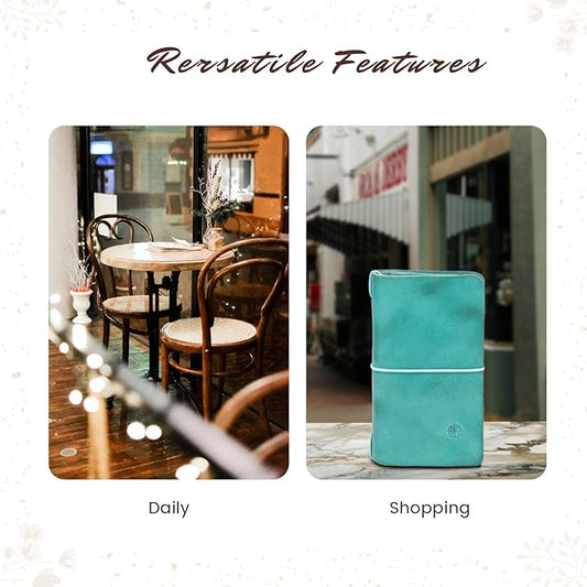 Genuine Leather Nomad Organizer Travel Wallet | Women's Wallet Clutch Passport Holder