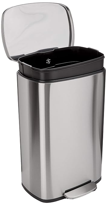 Amazon Basics Smudge Resistant Rectangular Trash Can by AmazonBasics