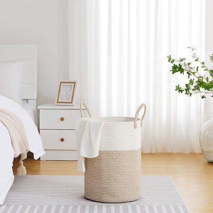 VIPOSCO Large Laundry Hamper, Tall Woven Rope Storage Basket - Image 4