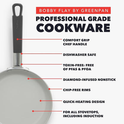 GreenPan x Bobby Flay 2 Piece- 8” and 10” Nonstick Frying Pan Skillet Set - Image 4